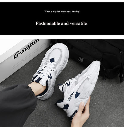 Sneakers for Men 2024 New Trend Mesh Breathable Lace Up Casual Shoes Thick Sole Versatile Clunky Sneaker for Men Tenis Masculino