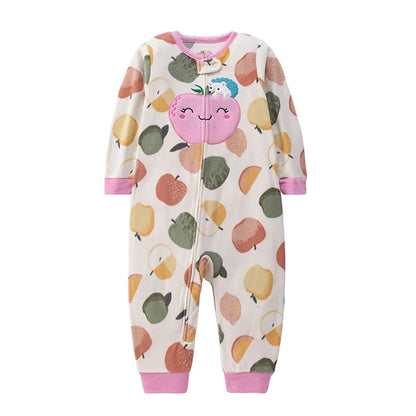 Baby Clothes Spring Autumn Warm Rompers Infant Boy Girl Indoor Pajamas Zipper Fleece Babe Animal Jumpsuit Clothing 9 -24 Months