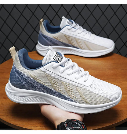 Men's Spring New Casual Running Shoes Sports Tennis Shoes Soft-soled Ultra-light Student Delivery Shoes