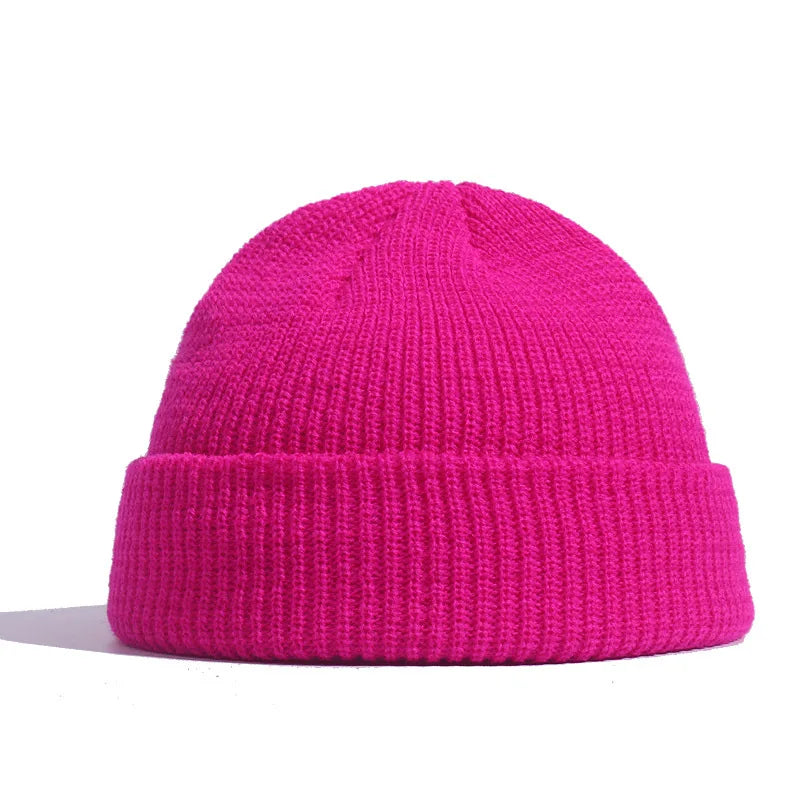 Winter Hats for Unisex New Beanies Knitted Solid Fluorescent  Caps Warmer Casual Beanies Trendy Hat  All-match Multicolor Candy