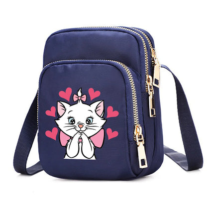 The Aristocats Marie Cat Women Shoulder Bags Cell Phone Purse Crossbody Shoulder Strap Handbag Female Girls Bags Causal Bag Gift