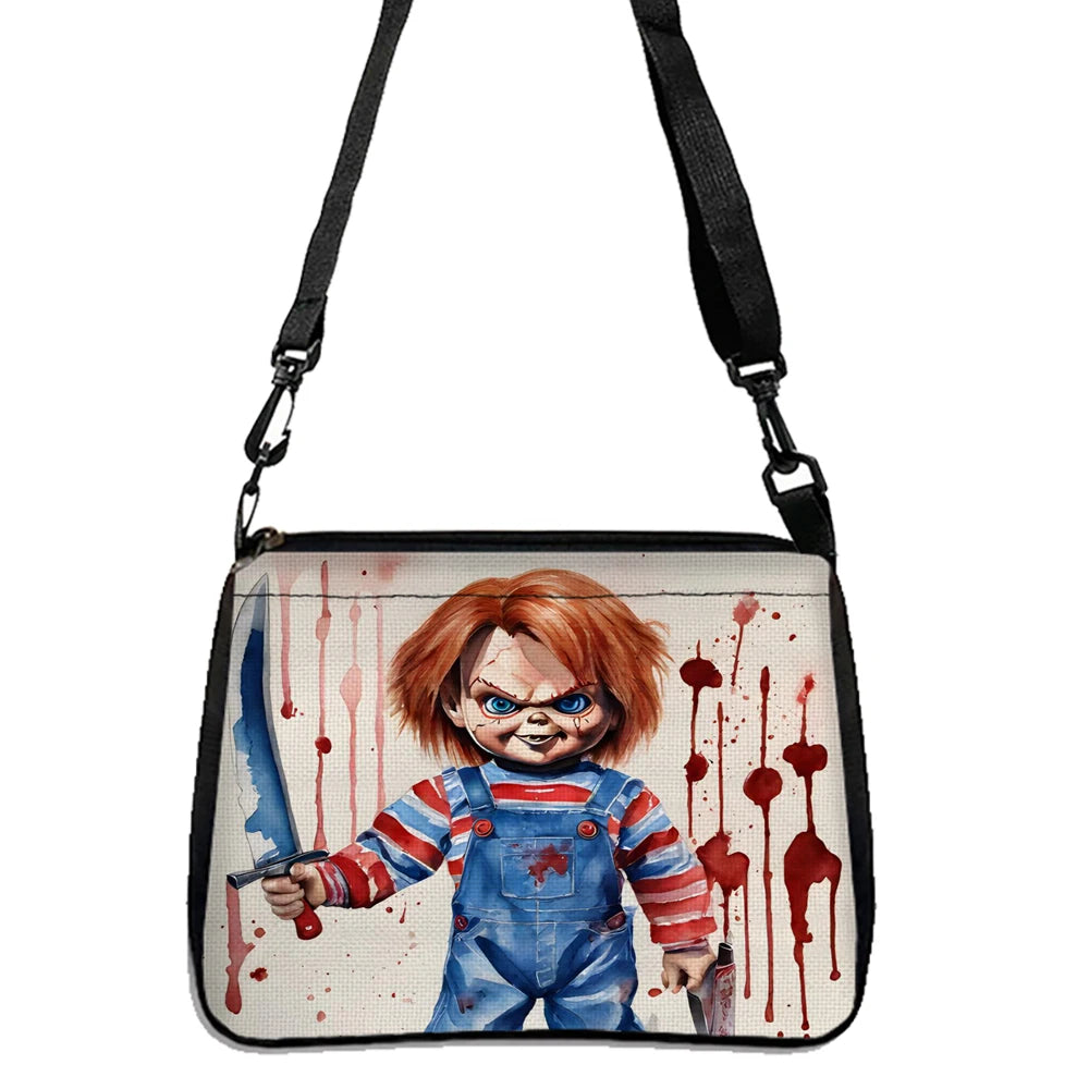 Child's Play Chucky Print Bag, Lightweight Shoulder Bag, Multifunctional Handbag For Shopping 5.23