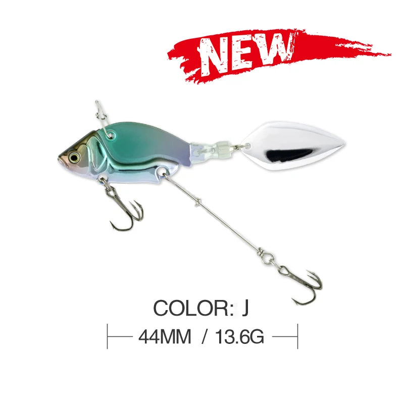 NEW Rotating Metal VIB vibration Bait Spinner Spoon Fishing Lures 13.6g 4.4cm Jigs Trout Winter Fishing Hard Baits Tackle Pesca