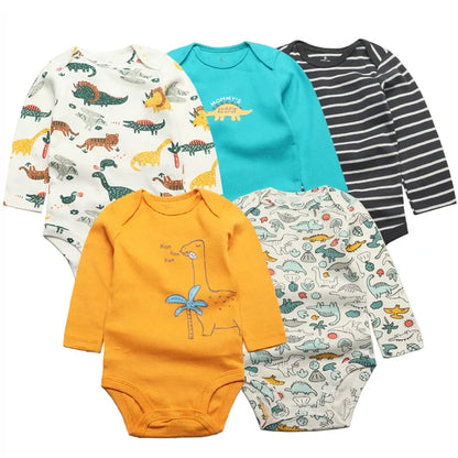 Baby Boy Bodysuits 5 Pieces Newborn Clothes Set Toddler Baby Girl Clothing 100% Cotton Soft Infant New Cartoon Bebe Jumpsuits