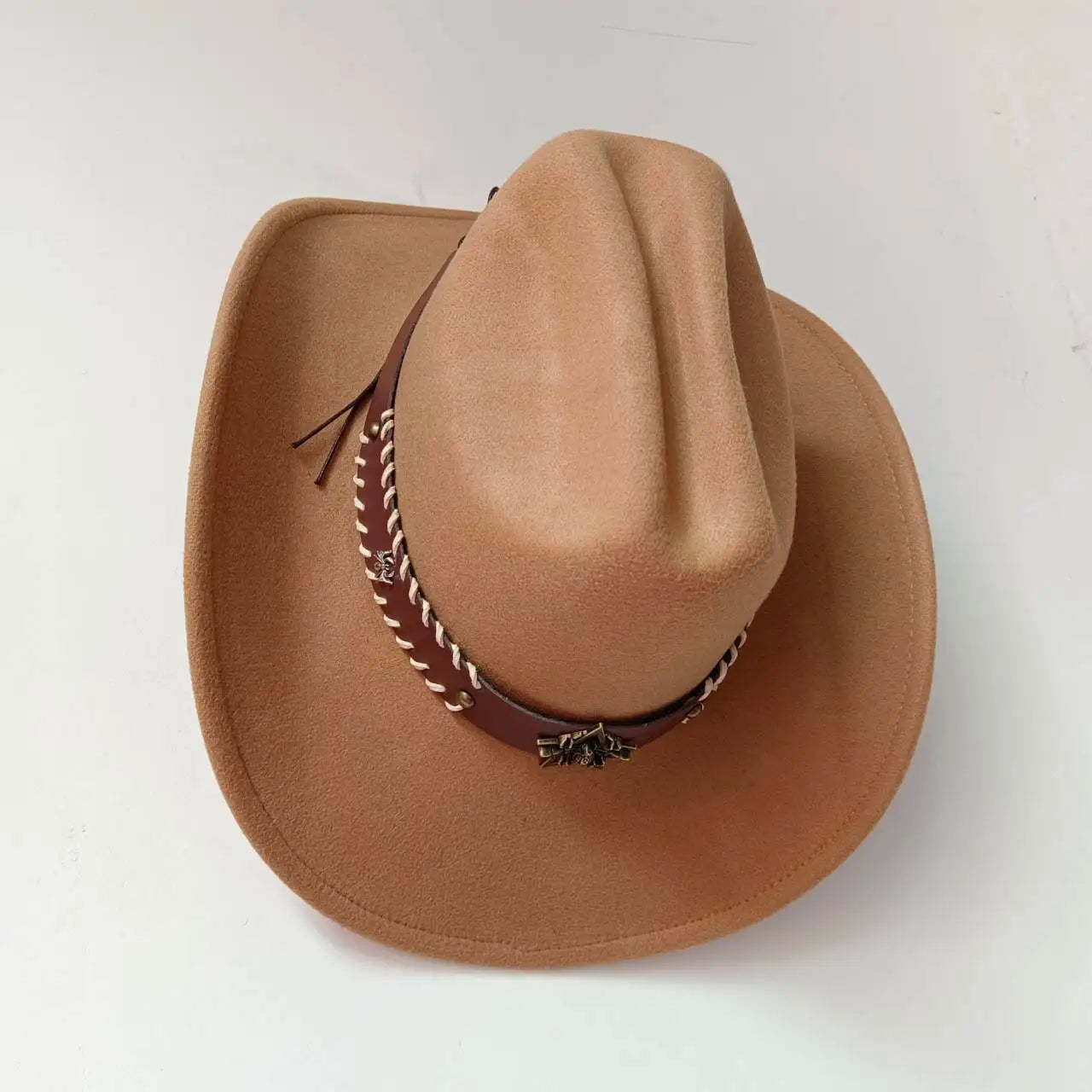 New 9CM Wide Brim Western Cowboy Hat For Men's Vintage Fascinator Cowgirl Jazz Hat Cloche Church Caps Sombrero Hombre