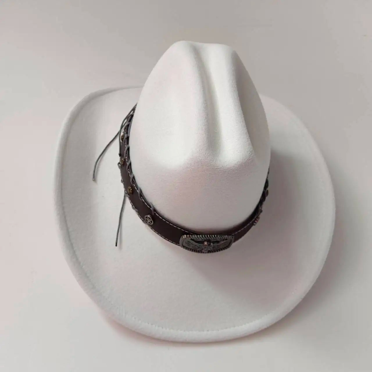 New 9CM Wide Brim Western Cowboy Hat For Men's Vintage Fascinator Cowgirl Jazz Hat Cloche Church Caps Sombrero Hombre