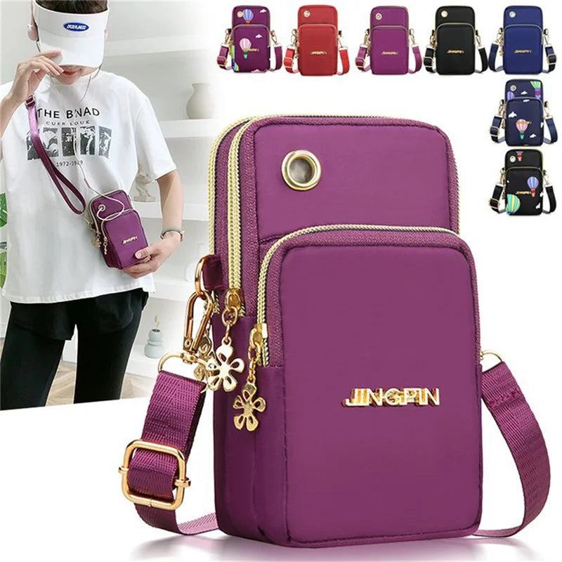 Waterproof Nylon Women Crossbody Phone Shoulder Bag Small Pouch Case Belt Wallet