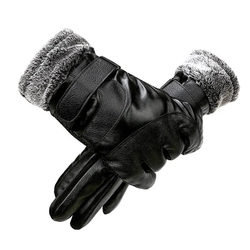 Winter Cycling Gloves Men's Motorcycle Winter Outdoor Waterproof And Cold Protection Pile Thick Riding Electric Car Warm Gloves