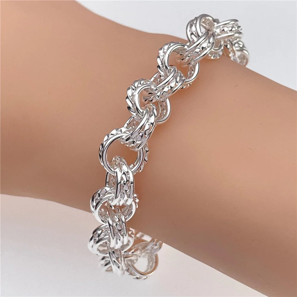 Andara Wholesale 925 Silver Bracelet Elegant Chain High Quality Jewelry For Men&Women Christmas Gifts