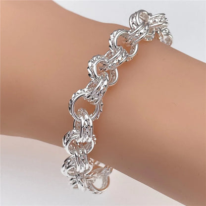 Andara Wholesale 925 Silver Bracelet Elegant Chain High Quality Jewelry For Men&Women Christmas Gifts