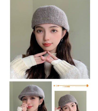 Women Spring Autumn British Style Beret Lady Vintage Flat Cap Winter Keep Warm Knitted Hat All-match Peaked Cap Wholesale New in