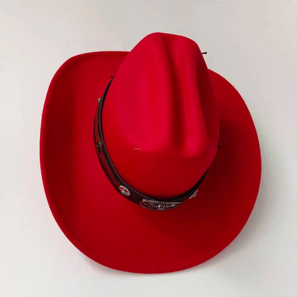 New 9CM Wide Brim Western Cowboy Hat For Men's Vintage Fascinator Cowgirl Jazz Hat Cloche Church Caps Sombrero Hombre