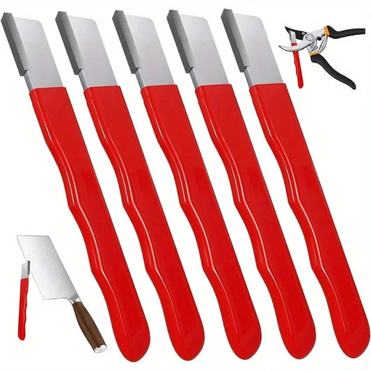 5pcs Multi purpose Garden Tool Sharpener Set - Tungsten Steel Blade Sharpener, Ergonomic Design, Non slip Handle