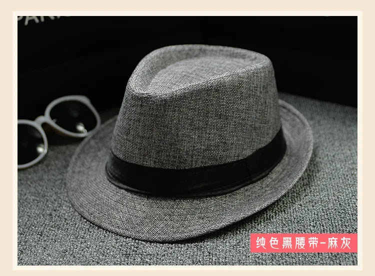 Summer Fedora Hat for Men Fashionable Elegant Vintage Black Women White Red Brim 1920s Panama Top Jazz Beach Unisex Classic Cap