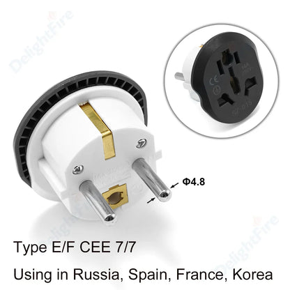 Universal Plug Adapter FR AU UK US To EU Travel Power Adapter  American To European Euro Converter Adapter Wall Electric Socket