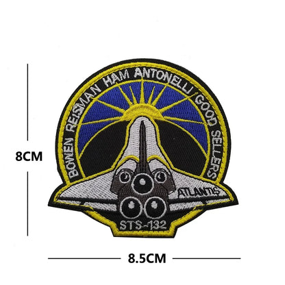 Space Badge Embroidery Hook Loop Patches Astronaut Military Hat Cloth Backpack Armband Stickers Appliques Patches for Clothing