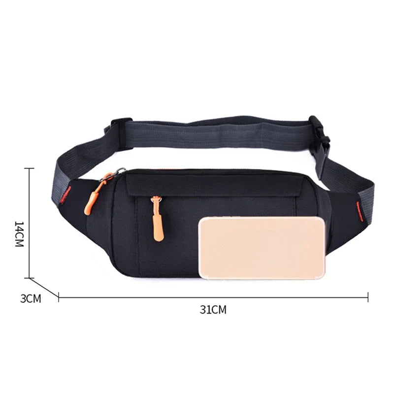 Men's Breast Package Waterproof Outdoor Sports Bag Oxford Pouch Korean-style Waist Bag Fanny Pouch Crossbody Male Banana Bag