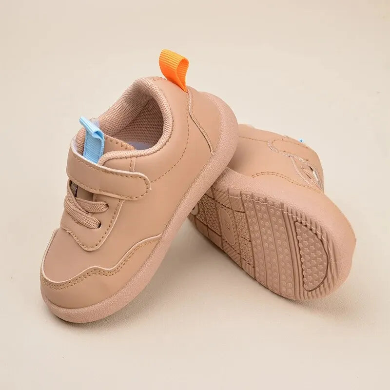 Good Quality Toddlers First Walking Soft Flat Outdoor Indoor Sneakers Little Kids Daily Brown Durable Shoes EK9S220