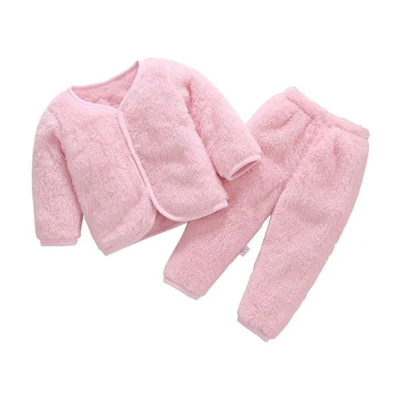 2Pcs Set Newborn Baby Clothing Flannle Girls Set Spring Autumn Suit for Babies Soft Toddler Jacket Fashion Infant Clothes 0-24 M