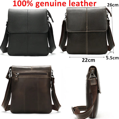 WESTAL Designer Men's Shoulder Bag Husband Gift Messenger Bag Men Genuine Leather Cover Crossbody Bags for Men Leather Flap 8006