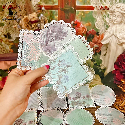 Vintage Leaves Lace Doily Paper Pieces Scrapbooking Paper Pack Handmade Craft Paper Background Pad Card Wrapping Cardstock