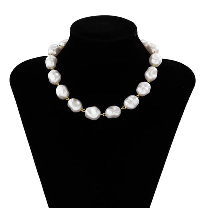 Multilayer Imitation Pearl OT Buckle Pendant Necklace Women Wed Bridal Goth Bead Chain Y2K Accessories Neck Jewelry Decoration