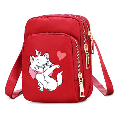 The Aristocats Marie Cat Women Shoulder Bags Cell Phone Purse Crossbody Shoulder Strap Handbag Female Girls Bags Causal Bag Gift