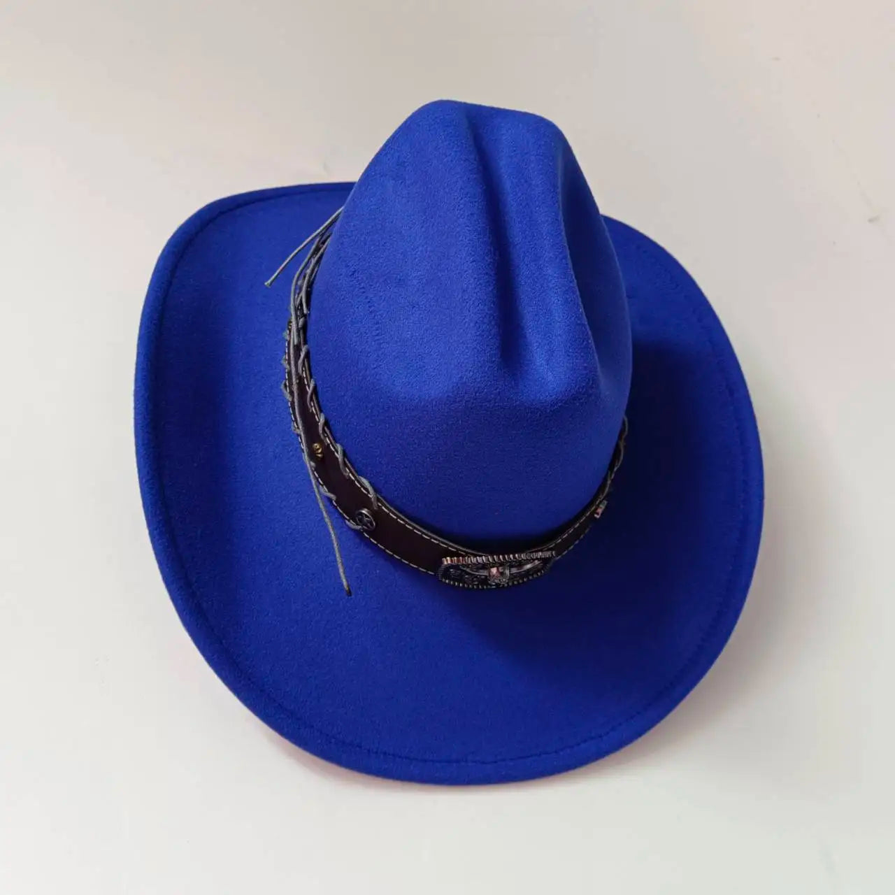 New 9CM Wide Brim Western Cowboy Hat For Men's Vintage Fascinator Cowgirl Jazz Hat Cloche Church Caps Sombrero Hombre