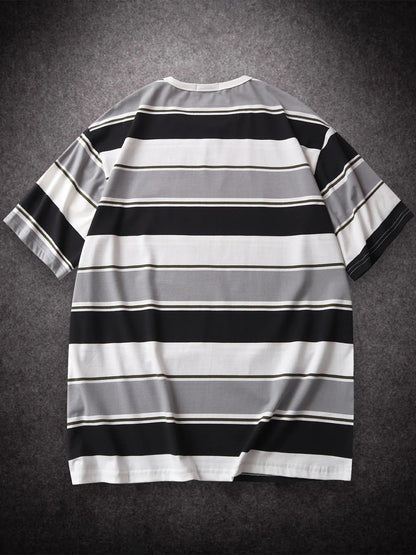 Main Striped Couples T-shirts For Men And Women In The Summer Of 2022 New Loose Contrast Color Short Sleeve Best Seller