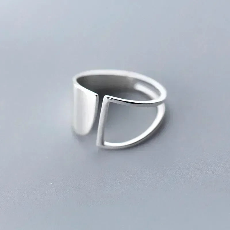 925 Sterling Silver Unique Simple Ring For Women Fashion Jewelry Finger Open Vintage Handmade Ring Allergy For Party Gift