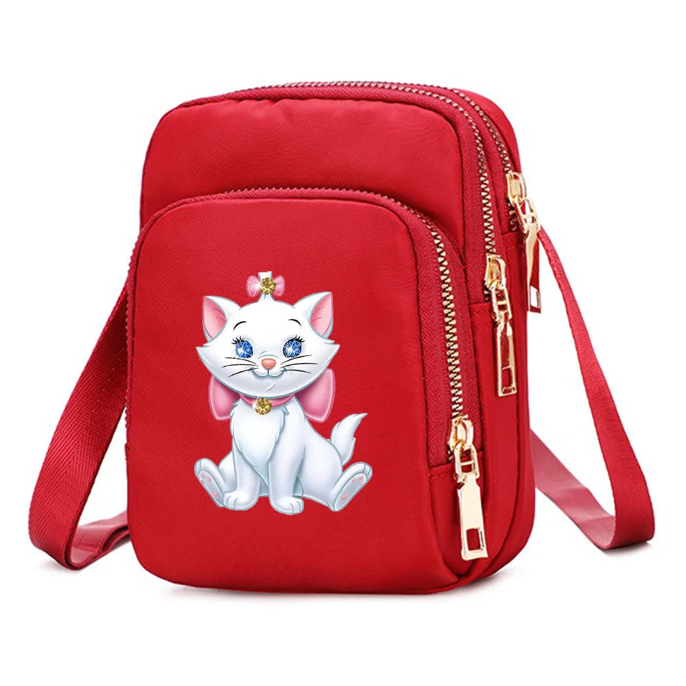 The Aristocats Marie Cat Women Shoulder Bags Cell Phone Purse Crossbody Shoulder Strap Handbag Female Girls Bags Causal Bag Gift