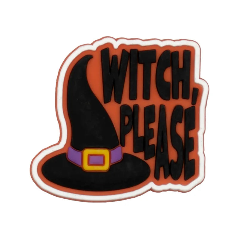 1 pcs Witch Hat Shoe Charms Magic Ball Crystal Funny Charms Ghosts Pumpkin Shoe Clips Decorations  Bats Cats Shoe Accessories