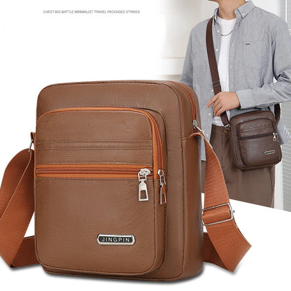 2024 Brand New Men's Crossbody Bags Male leather Shoulder Bags Boy Messenger Bags Man Handbags for Travel Casual Large Satchel