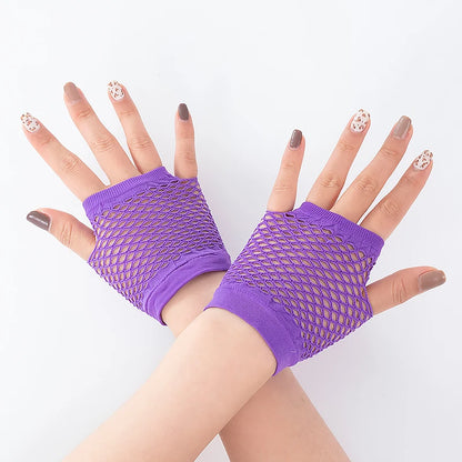 New Fashion Neon Fishnet Fingerless Long Gloves Leg Arm Cuff Party Wear Fancy Dress for Womens Sexy Beautiful Arm Warmer