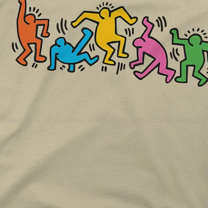 Haring Geometric Graffiti Dance Together Tshirt Homme Men's Tees Blusas Cotton T Shirt For Men