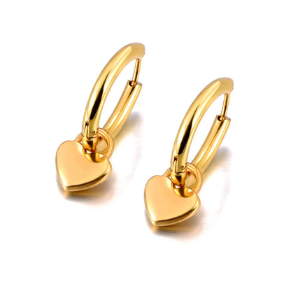 Lokaer Stainless Steel Love Heart Hoop Earrings For Women 18K Gold Plated Hypoallergenic Waterproof Wedding Party Jewelry E23223