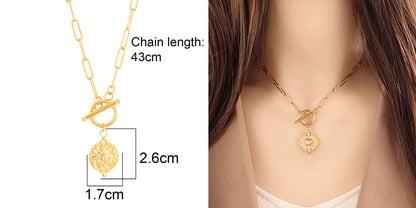 316L Stainless Steel Necklace Heart Pendant Necklace for Women 18K Gold Plated Trendy Moon Charm Necklace Waterproof Jewelry