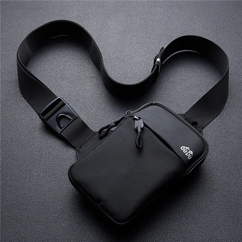 Men's Shoulder Chest Bag Nylon Waterproof Mini Sling Bag Outdoor Sports Cell Phone Bag Waist Pack Male