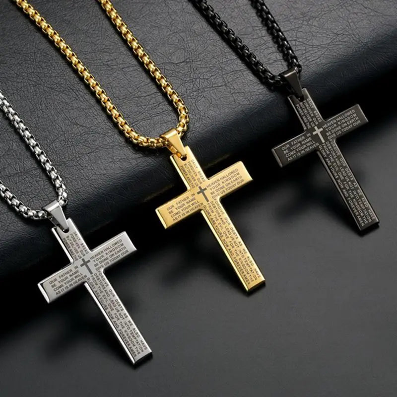 Fashion Cross Chain Pendant Necklace Fashion Men Women Metal Geometry Punk Gothic Party Jewelry Vintage Gifts