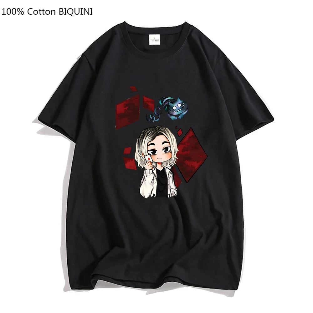 Alice In Borderland  Emblem Oversized Tshirt Men T Shirts Fashion Japanese Anime T-shirt Four Seasons 100% Cotton Short Sleeve