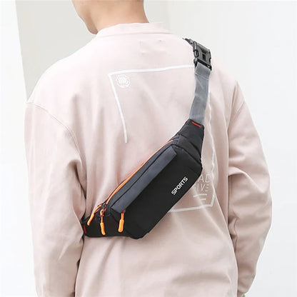 Men's Breast Package Waterproof Outdoor Sports Bag Oxford Pouch Korean-style Waist Bag Fanny Pouch Crossbody Male Banana Bag