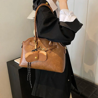 LEFTSIDE PU Leather Tote Bags For Women 2024 Winter New Trend Y2K Korean Fashion Female Shoulder Crossbody Bag Lady Handbags