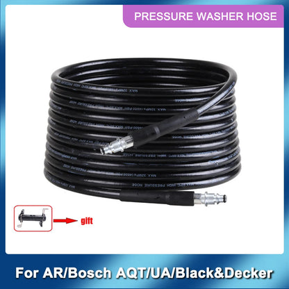 8~20m High Pressure Washer Hose Pressure Water Cleaning Hose Pipe Cord for AR/BOSCH AQT UA/Black DECKER Quick Connector