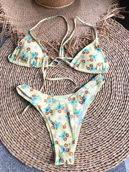 Micro Designer Bikinis Brand Triangle High Cut Thong Bikini Set Chic Swimsuit Women Swimwear Summer Beach Bathing Suits Monikini