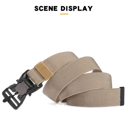 Tactical Belt Magnetic Buckle Quick Release Elastic Belt Casual Nylon Tooling Training Belt Men's Trousers Belt