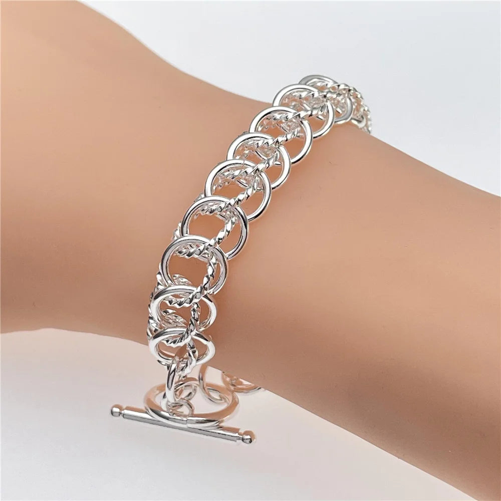 Andara Wholesale 925 Silver Bracelet Elegant Chain High Quality Jewelry For Men&Women Christmas Gifts