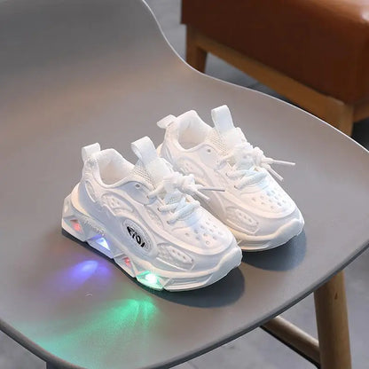 Children Glowing Sneakers Boys Led Lighted Casual Shoes 2023 Spring Autumn Candy Color Breathable Kids Shoes Girls Sports Shoes