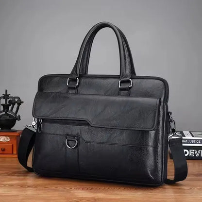 Luxury Brand Men Handbag Leather Man Briefcase for Laptop Messenger Men Leather Shoulder Bag Business Portfolio For A4 Document