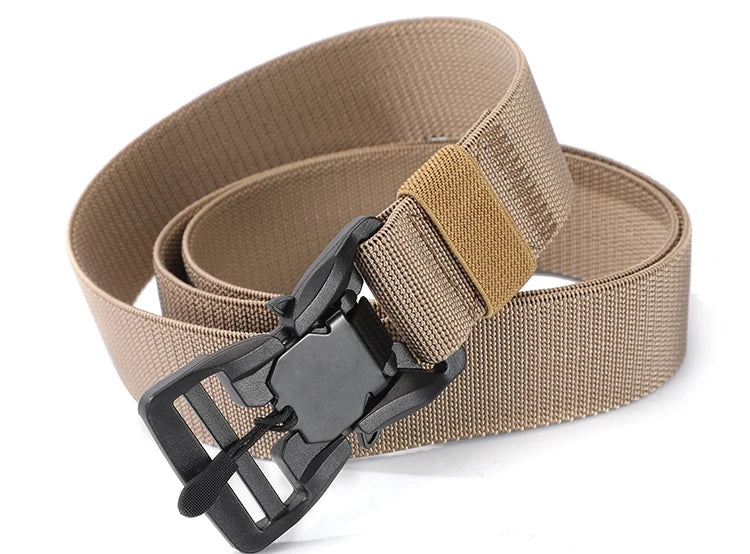 Tactical Belt Magnetic Buckle Quick Release Elastic Belt Casual Nylon Tooling Training Belt Men's Trousers Belt