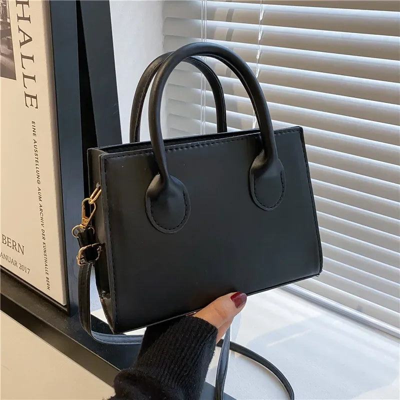 Minimalist Black Small Square Bag All-Match Top Handle Purse Classic Shoulder Bag for Work Women Handbags Crossbody Bags bolsas